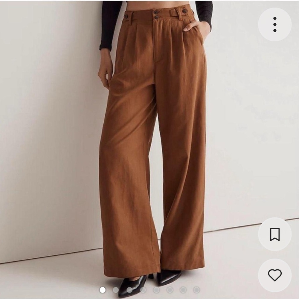Madewell Harlow wide leg pants acorn size 2